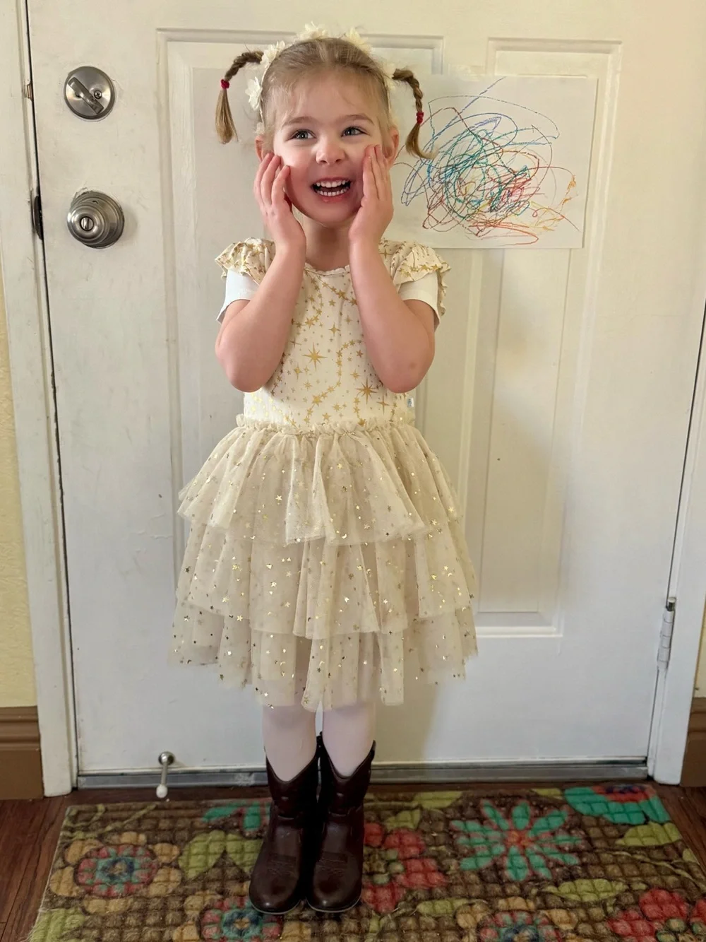 Posh Peanut Olympia Ruffled Cap Sleeve Tulle Dress
